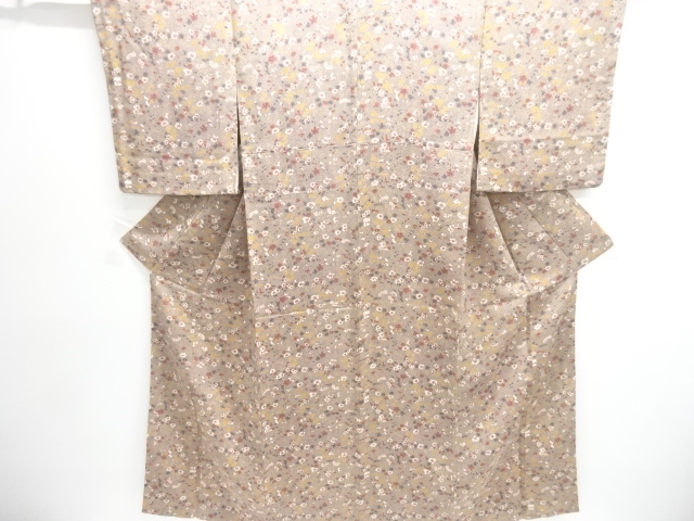 JAPANESE KIMONO / KOMON / PLANT DYED / CHIRIMEN / FLOWER & PLANT 